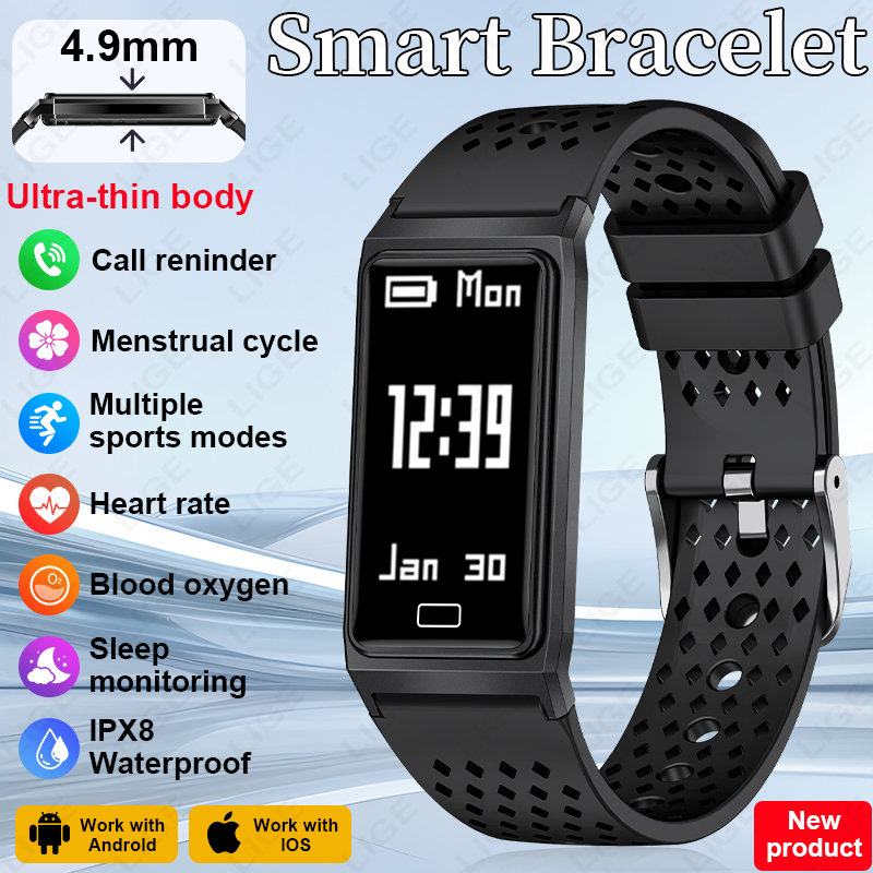 Smartwatch Slim Watches For Men - 4.9mm 초슬림 스마트 팔찌 통기성 밴드