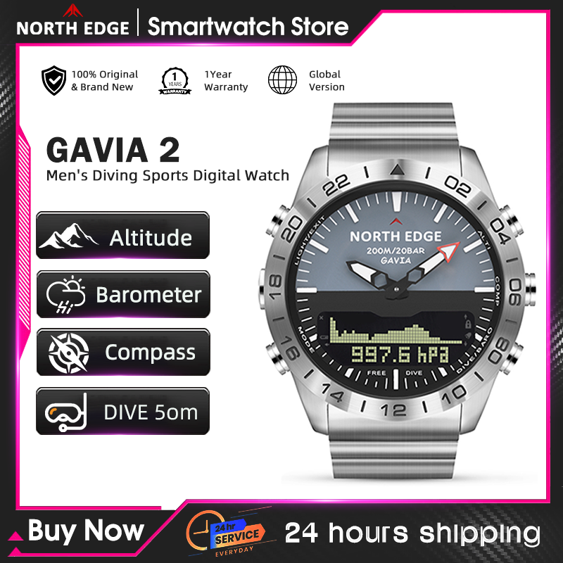 Smartwatch Military Watches For Men - NORTH EDGE 남성용 다이브 시계 군용