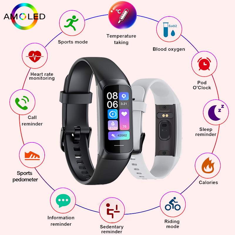 Smartwatch Slim Watches For Men - LIGE 1.1인치 아몰레드 심박수 모니터 스마트