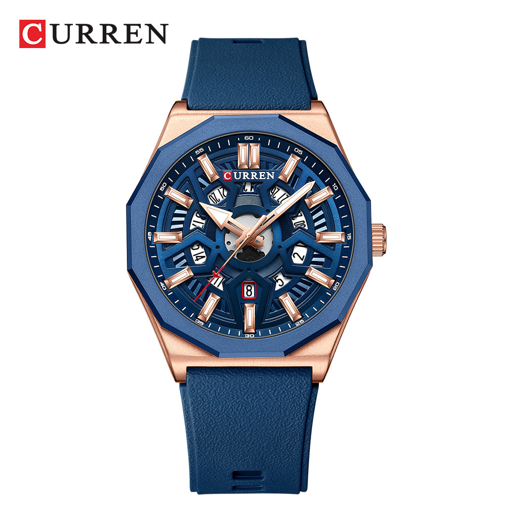 Skeleton Mechanical Watch - 커렌 8437 유니섹스 미니멀리스트 쿼츠 시계