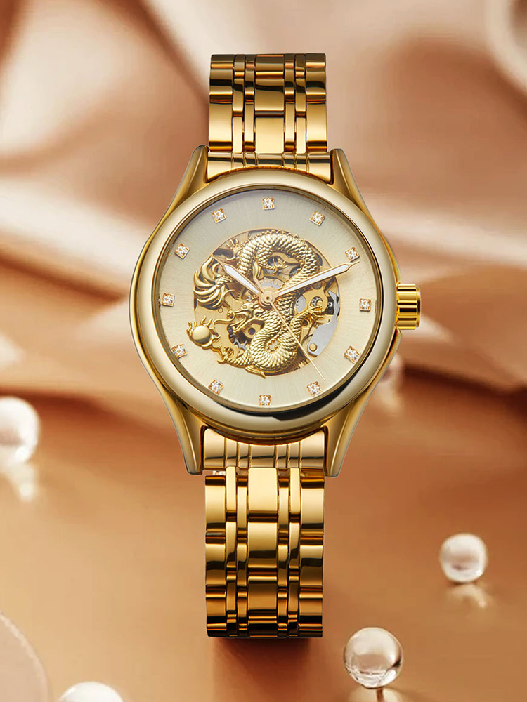 Skeleton Mechanical Watch - T-WINNER 하이 엔드 럭셔리 드래곤 여성