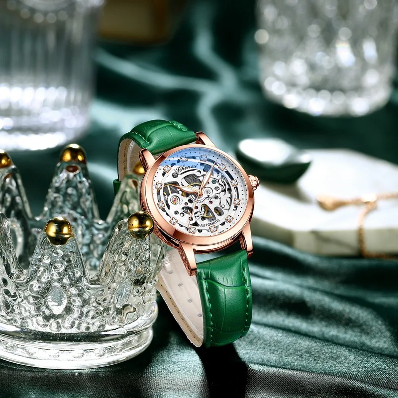 패션 여성용 스켈레톤 기계식 시계 자동 와인딩 다이아몬 - Skeleton Mechanical Watch 리뷰 및 가격