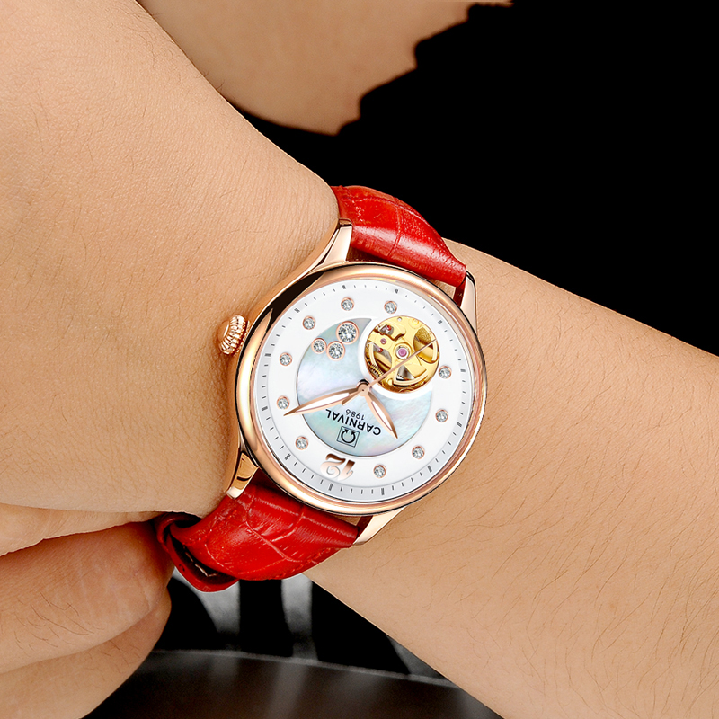스위스 카니발 럭셔리 여성용 시계 MIYOTA 자동 기 - Skeleton Mechanical Watch 리뷰 및 가격