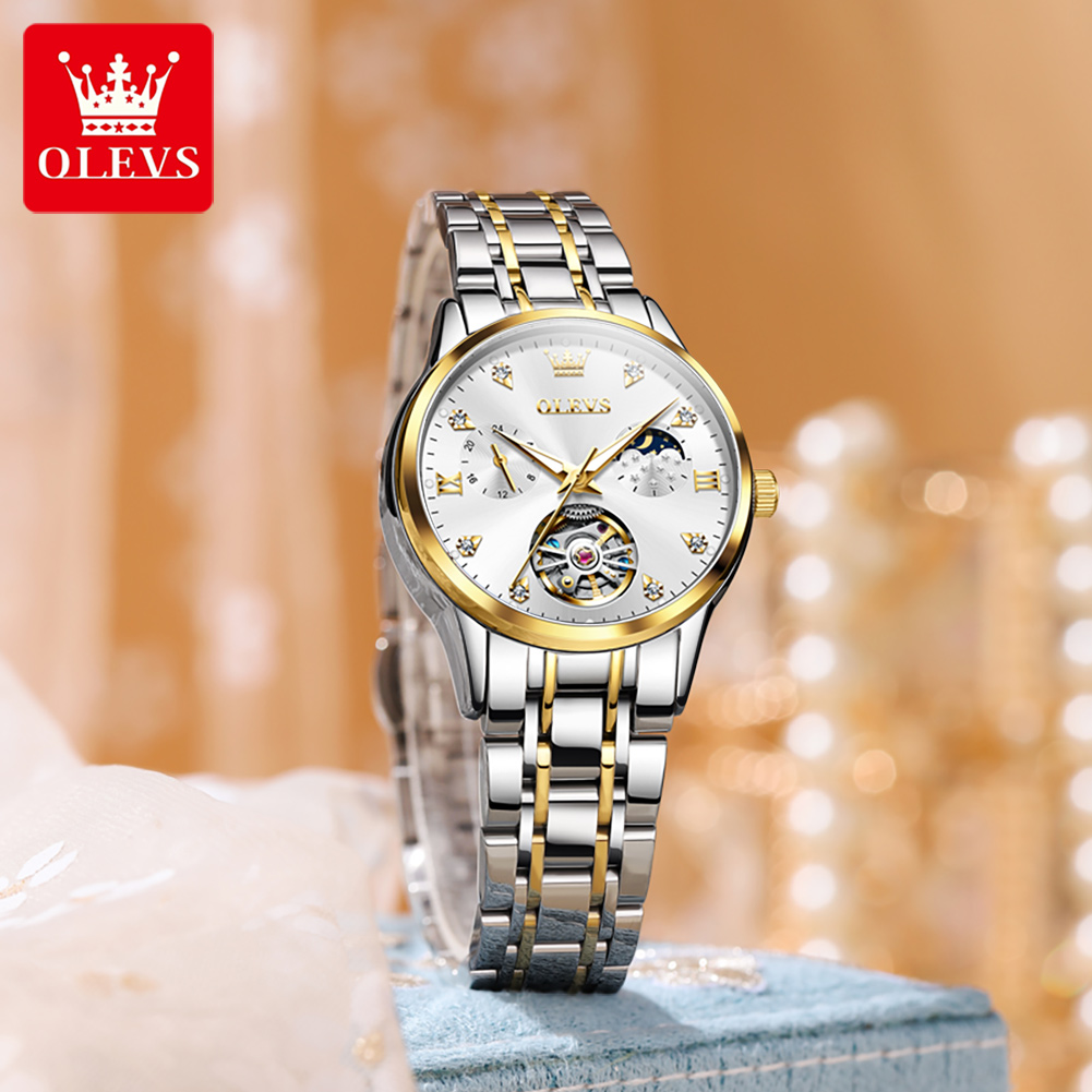 OLEVS 6608 스켈레톤 디자인의 여성용 자동 시계 - Skeleton Mechanical Watch 리뷰 및 가격