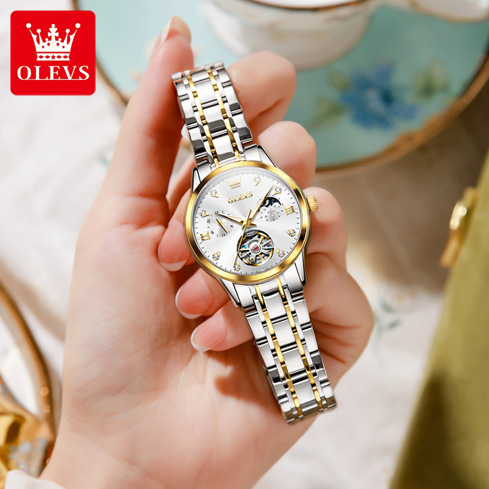 OLEVS 6608 스켈레톤 디자인의 여성용 자동 시계 - Skeleton Mechanical Watch 리뷰 및 가격