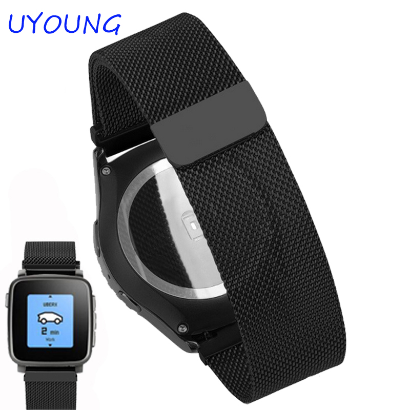 페블 타임 라운드용 밀라노 루프 스트랩, 남성용 스테인 - Smartwatch Pebble Watches 리뷰 및 가격