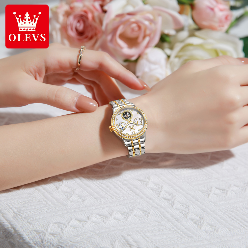 OLEVS 여성용 오토매틱 시계 우아한 스켈레톤 다이아 - Skeleton Mechanical Watch 리뷰 및 가격
