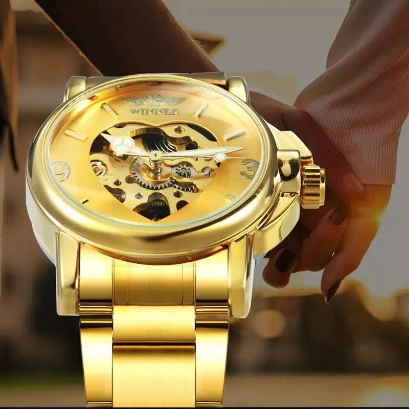 우아한 여성용 오토매틱 기계식 시계 - 고급스러운 골드 - Skeleton Mechanical Watch 리뷰 및 가격