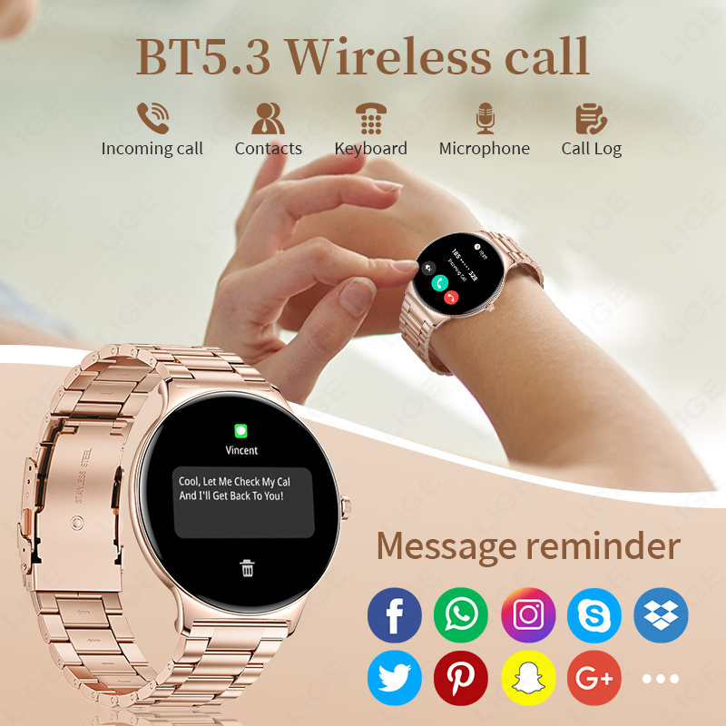 LIGE 여성용 남성용 7.9mm 스마트 워치 1.43 - Smartwatch Slim Watches For Men 리뷰 및 가격
