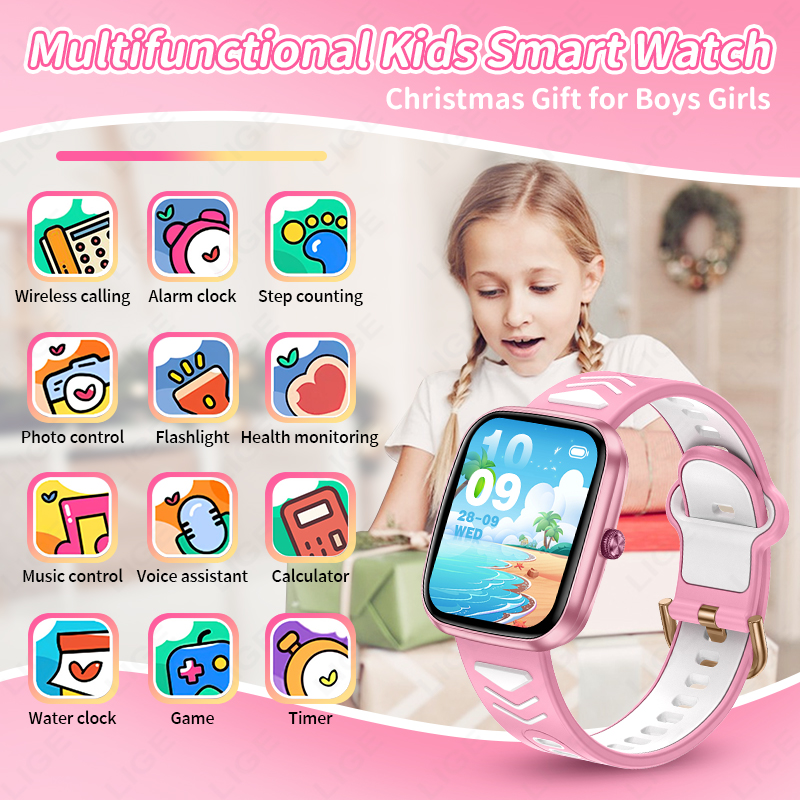 LIGE 새로운 키즈 콜 스마트워치 풀 터치 스크린 어 - Smartwatch Watches Birthday Gift For Girls 리뷰 및 가격