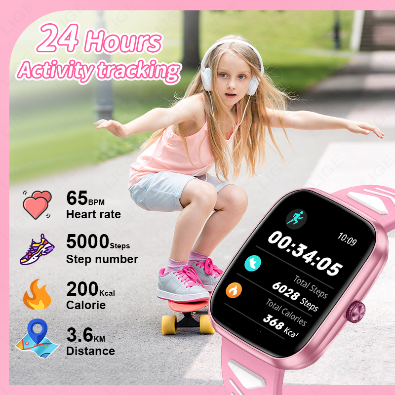 LIGE 새로운 키즈 콜 스마트워치 풀 터치 스크린 어 - Smartwatch Watches Birthday Gift For Girls 리뷰 및 가격