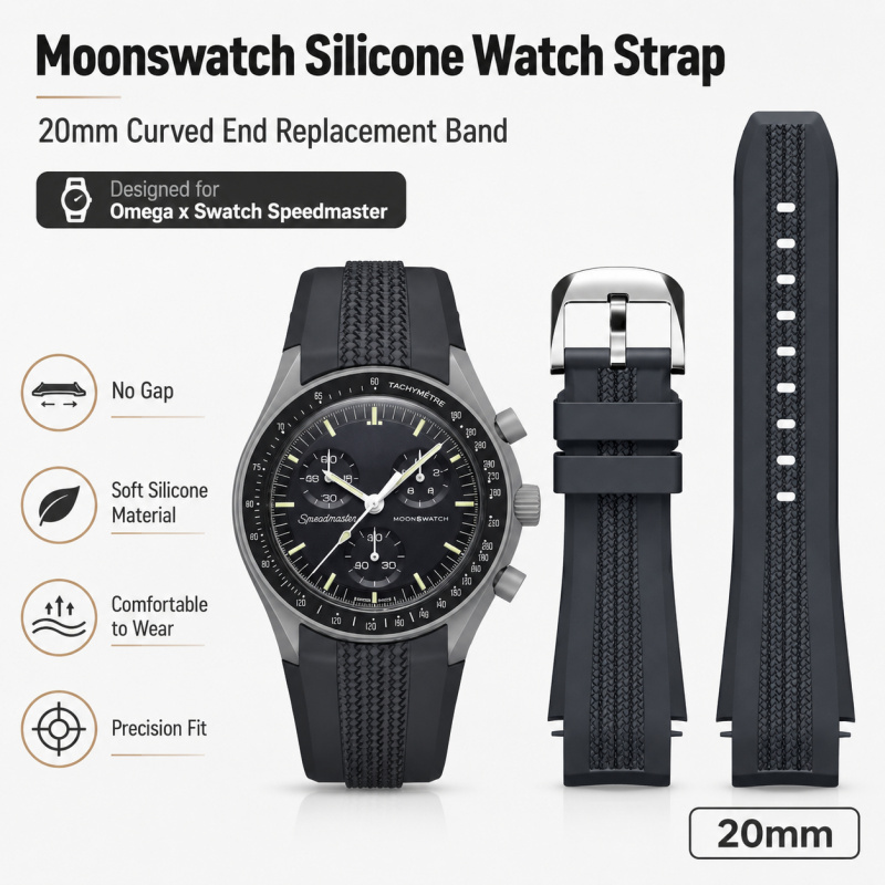 20mm 곡선형 엔드 노 갭 실리콘 시계 스트랩, 오메 - Omega Watch Speedmaster 리뷰 및 가격