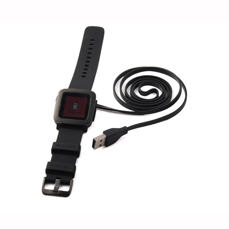 블랙 USB 충전기 충전 케이블 Pebble 시간 라운 - Smartwatch Pebble Watches 리뷰 및 가격